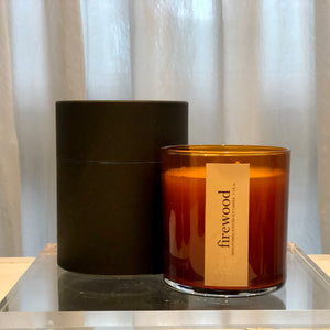 firewood scented candle